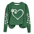 thumbnail image 3 of BVOFAR Sweatshirts for Women Cute Heart Dog Paw Print Pullover Fall Crewneck Long Sleeve Tops Trendy Casual Sweatshirt, 3 of 5