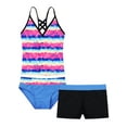 thumbnail image 3 of YONGHS Kids Girls 3-Piece Tankini Sets Swimsuit Top with Briefs Shorts Set Swimwear Bathing Suit, 3 of 5