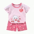 thumbnail image 4 of UAYOTSE Soft Breathable Stretchable Toddler Pajamas 2-Piece Set Short Sleeve Top Elastic Shorts Unisex Sleepwear Loungewear for Boys Girls,Sizes 3-6 Months, 4 of 4