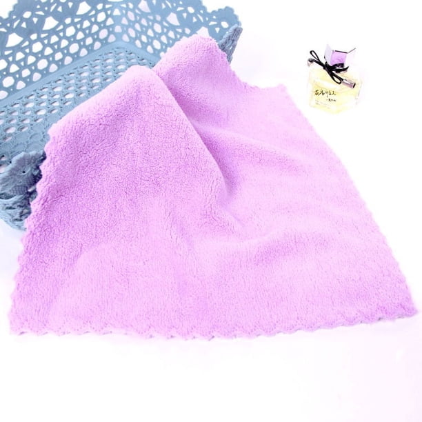 Toalla pequeña de vellón de coral grueso para niños, para lavarse la cara y limpiarse las manos, toalla cuadrada absorbente, trapo de limpieza para el hogar, toalla de regalo