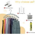thumbnail image 3 of Legging Organizer for Closet, Metal Yoga Pants Hanger w/Rubber Coated 2 Pack w/10 Clips Hold 20 Leggings, Hangers Space Saving Hanging Closet Organizer for Closet Organizers and Storage-Grey, 3 of 10