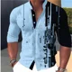 thumbnail image 1 of Camisa de manga larga con cuello alto y estampado creativo para hombre, nueva moda , para fiestas al aire libre, tela suave y cómoda de alta calidad, 1 of 6