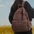 thumbnail image 2 of Mochila GAMLFL de lona marrón café para mujer y hombre, 19 L, 2 of 7