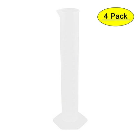 Unique Bargains Lab Clear Plastic Measuring Graduated Cylinders Beakers 100ml 4Pcs