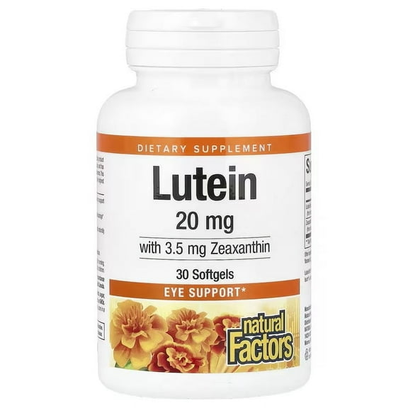 Natural Factors Lutein 20 mg, Antioxidant Support for Healthy Eyes and Skin with Zeaxanthin, 30 Softgels