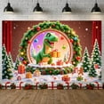 thumbnail image 5 of Festive Dinosaur Christmas Decoration Holiday Banner for Kids Party Indoor Celebration Seasonal Decor, 5 of 9