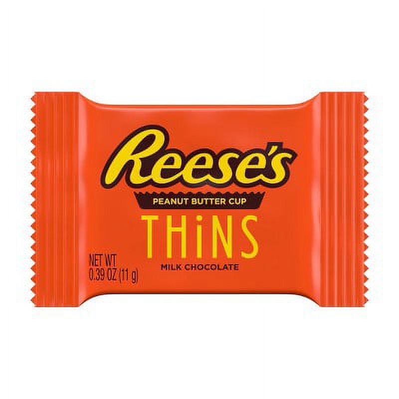 Reese's Peanut Butter Cup Milk Chocolate Thins Pouch -7.37oz (Pack of 24)