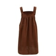 thumbnail image 5 of Bigersell Long Dress Women Printed Short Sleeve Round Neck Dress Casual Polka Dot Midi Dress Cute Dresses for Female Women Shirt Dress Dresses, Style 36042, Brown L, 5 of 8