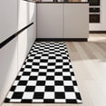 thumbnail image 4 of Black and White Checkered Pattern Kitchen Rug Mat,Kitchen Runner Rugs Non Skid Washable,Decorative Kitchen Floor Mats for Kitchen,Sink,Laundry,17"X47", 4 of 5