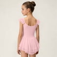 thumbnail image 7 of Girls Dance Leotard for Ballet Flutter Sleeve Top with Attached Tutu Skirt Gymnastics Dress for Kids Kids Pink,Size 11-12 T, 7 of 7