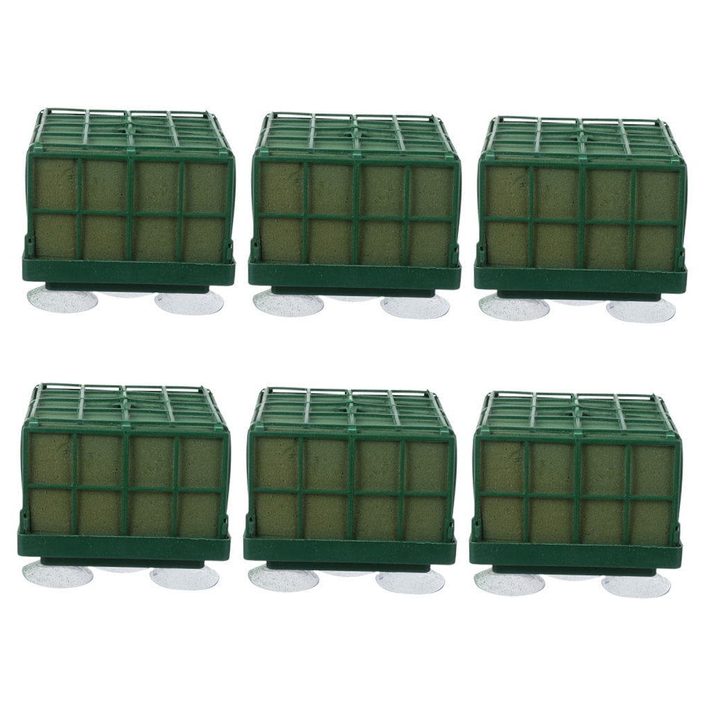 Phenofice Floral Arranging Supplies Green Plastic for Women Anniversary 6Pcs 4.3x4.3x3.5in