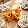 thumbnail image 3 of Artificial Maple Leaves and Berries Candle Rings,Mini Artificial Sunflower Maple Leaf Wreaths,Thanksgiving Candle Rings,Mini Fall Wreaths,Fall Candle Holders for Thanksgiving Table Decorations, 3 of 8