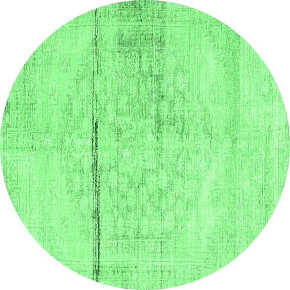 Ahgly Company Indoor Round Persian Emerald Green Traditional Area Rugs, 4' Round