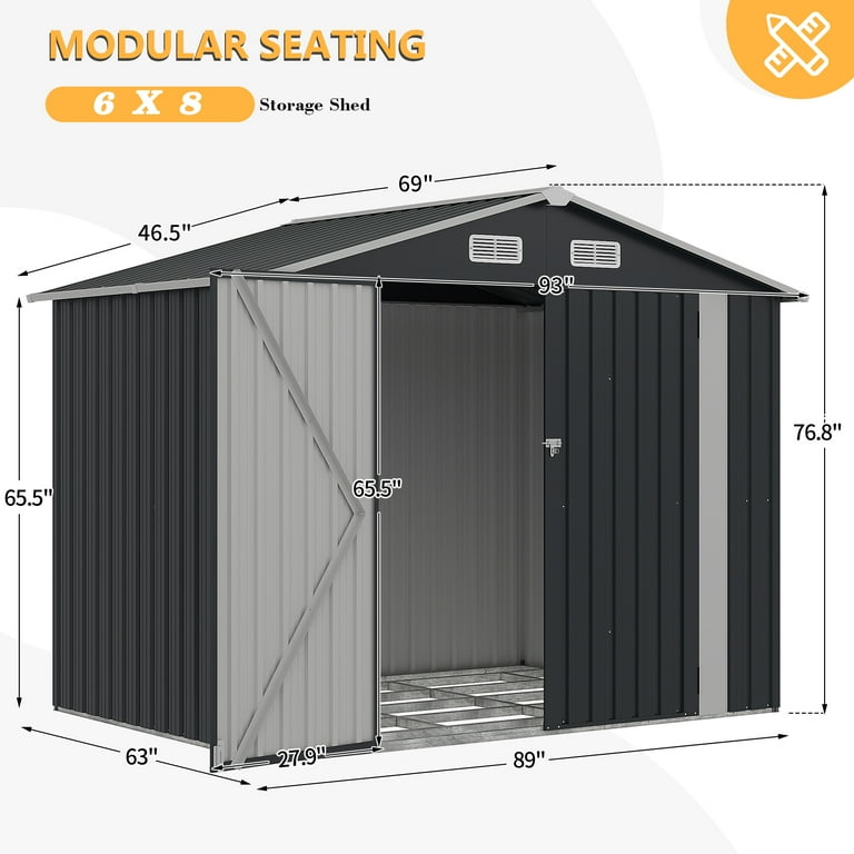 At Last&Co Lot.403 30 グレー Amazon.com : LUXOAK 8x6x7.6 FT Resin Storage Shed with Floor, Tool