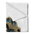 thumbnail image 2 of Cars Soft Flannel Fleece Blanket, Extremely Large Giant Monster Pickup Truck with Huge Oversized Tires Race Illustration, Cozy Plush for Indoor and Outdoor Use, 50" x 70", Multicolor, by Ambesonne, 2 of 5