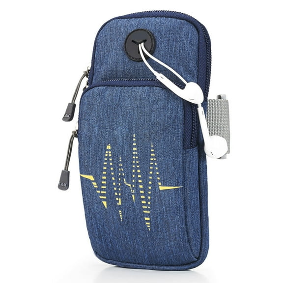 Toddmomy Fabric Phone Arm Band for Outdoor Sports Zip Pocket Adjustable Size 7.5 to 12 Inches