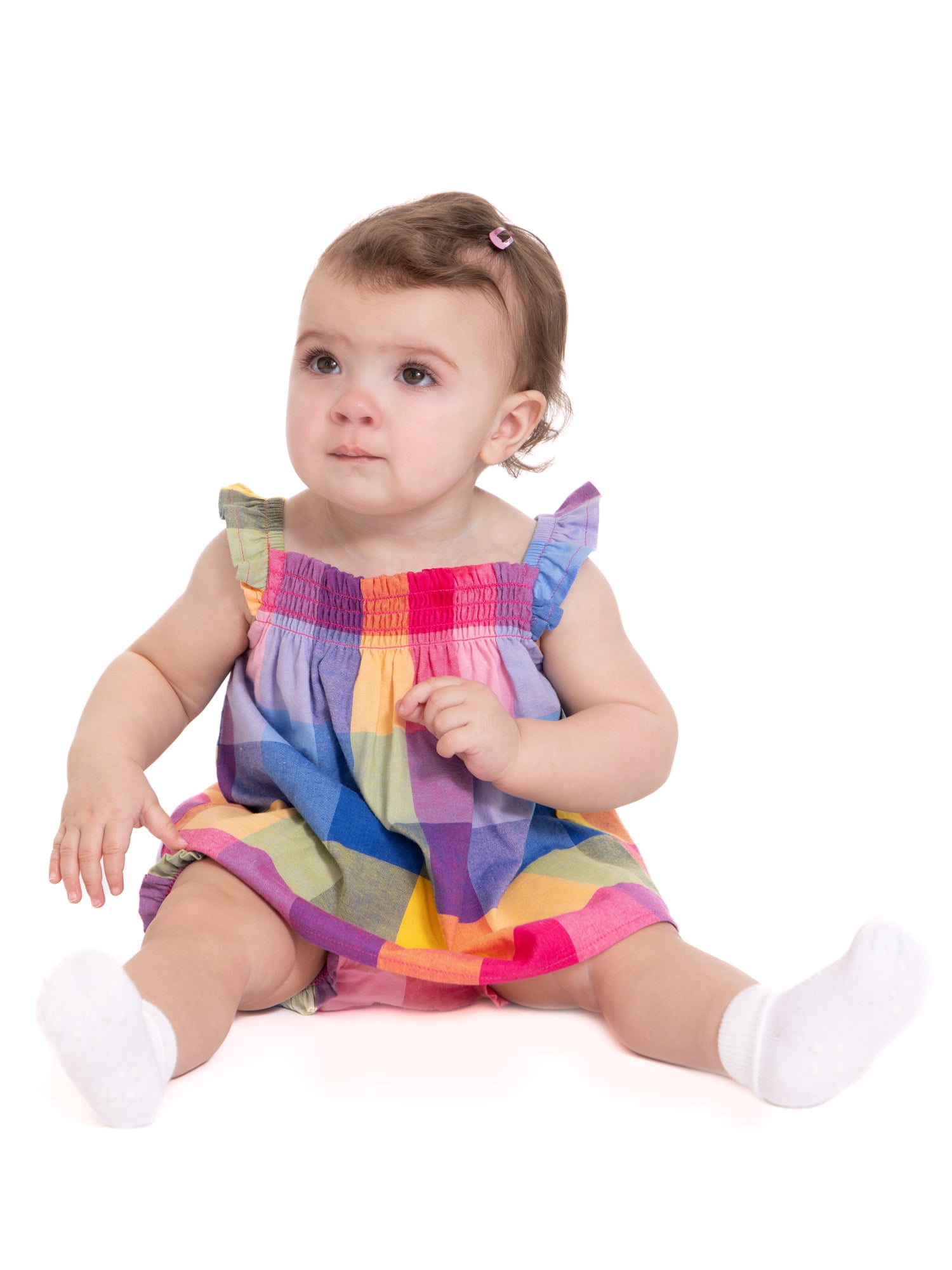 Wonder Nation Baby Girls Plaid Tank Top and Matching Shorts Set, 2-Piece, Sizes 0/3M-24M