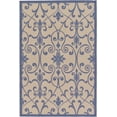 thumbnail image 1 of Unique Loom Botanical Collection Traditional Border Transitional Indoor and Outdoor Flatweave Area Rug, 5 Feet 3 Inch x 8 Feet, Blue/Beige, 1 of 5