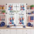 thumbnail image 2 of Independence Day Kitchen Curtains Valances 3 Piece Set, Welcome Flowers Butterfly Rod Pocket Tier Curtain and Valance Drapes for Small Window 24 Inch Length for Bedroom Cafe, 2 of 9