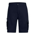 thumbnail image 4 of Mens Shorts Cargo Pants Men Casual Solid Knee Length Cargo Pants With Pocket Straight Button Zipper Shorts Men Clearance Clothes, 4 of 9