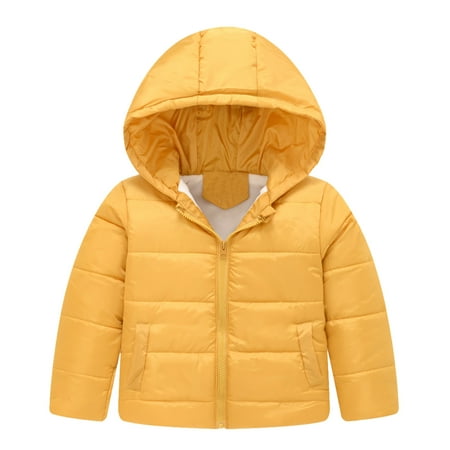 

Aompmsdx Toddler Boys Girls Winter Coat With Pocket Hooded Jacket Windproof Zipper Warm Outweardress