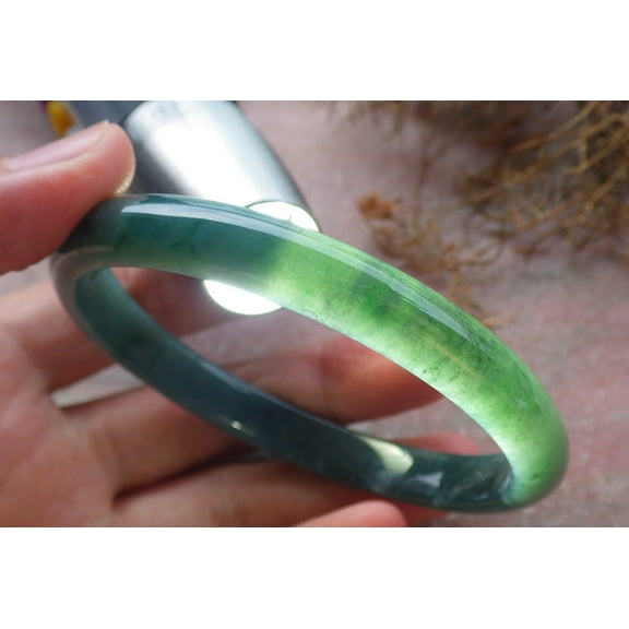 Icy Green Natural A JADE Jadeite Bangle Bracelet 62 mm 664730 TN