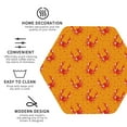 thumbnail image 3 of Lsque Red Crab Pattern 4" Drink Coasters Set of 4, PVC Leather Absorbent Coasters, Table Coaster Set Decorative Coffee Cup Coasters Housewarming Gift -Hexagon, 3 of 6