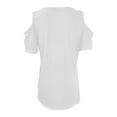 thumbnail image 6 of up to 60% off Gifts Usmixi Shirts for Women Casual Loose Fit Breathable Beach Cold Shoulder Tee Tops Summer Trendy Solid Short Sleeve Round Neck Ladies Blouses White XXXL, 6 of 6