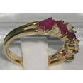 thumbnail image 3 of LBG British Made 9k Yellow Gold Natural Ruby & Opal Womens Eternity Ring - 33 size options, 3 of 5