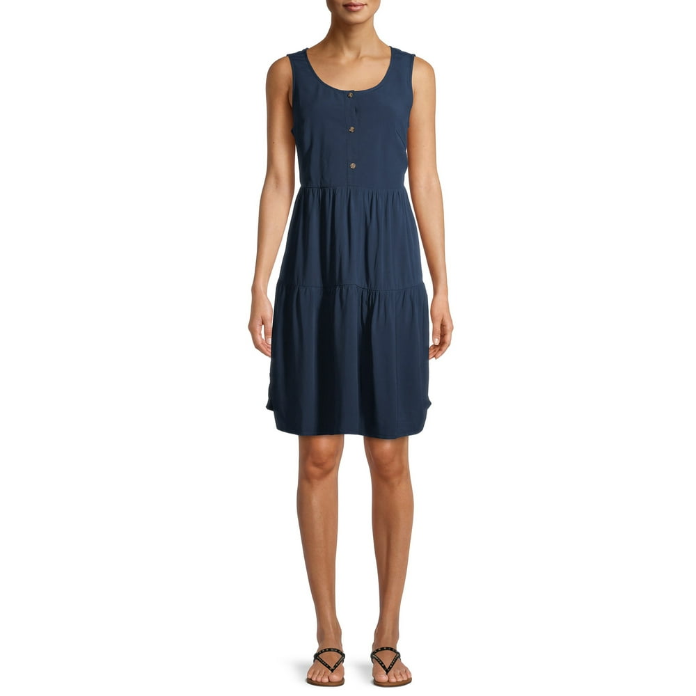 time and tru button front maxi
