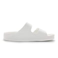 thumbnail image 4 of FUNKYMONKEY Men's Comfort Slides Double Buckle Adjustable EVA Flat Sandals (9 M US, White/SPK), 4 of 4