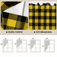 thumbnail image 5 of Swag Valance Curtains for Windows, Black Yellow Plaid Light Filtering Kitchen Curtains with Rod Pocket, Retro Country Buffalo Check Gingham Window Treatment Valances for Living Room, 36x36 - 2 PCS, 5 of 9
