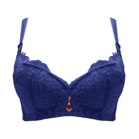 

Aayomet Underwire Bra Womens Balconette Bra With Padded Straps Collection Blue 42/95D