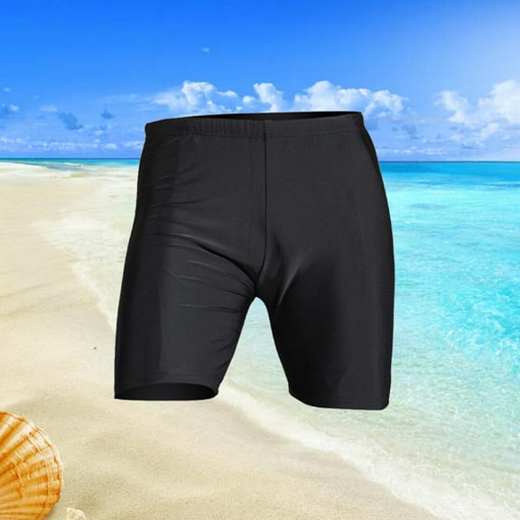PBPBOX 1Pack Black Nylon Swim Trunks for Men Compression -drying for Swimming