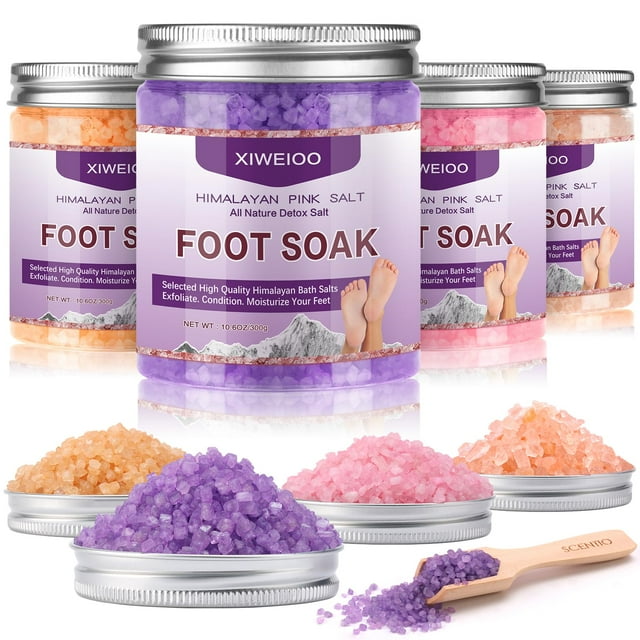 Aceite de árbol de té Foot Soak XIWEIOO con sal de Epsom para el mal olor de los pies
