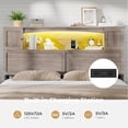 thumbnail image 3 of Farmhouse Storage Bed Frame, Queen Platform Bed with Bookcase Headboard and 4 Drawers, No Box Spring Needed, Gray Industrial Wood Bedroom Furniture, 3 of 9