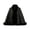 Black, variant on Women's Relaxed Fit Batwing Wrap Cape Shawl, Thick Statement Collar Warm Casual Outer Tops for Ladies Free Size