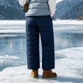 thumbnail image 4 of Women's Warm Insulated Quilted Winter Pants Fleece Lined Water Resistant Snow Pants Elastic High Waist with Pockets Outdoor Hiking Ski Bottoms Navy, 4 of 8