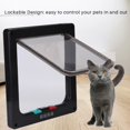 thumbnail image 4 of Cat Dog Flap Door, Square ABS Acrílico controlable Switch Pet Door 4 Way Locking Mascotas Impermeabl ittens Waistline Under 29.53 Inch(Negro) 4 Vías de Spptty suministros para gatos, 4 of 7