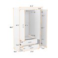thumbnail image 4 of Wardrobe Closet, 68.2" Tall Storage Cabinet with Doors, Drawers and Hanging Rod, Bedroom Armoire Clothes Organizer, White, 4 of 9