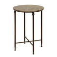 thumbnail image 6 of DecMode 18" x 26" Brown Marble Accent Table with Bronze Metal Legs, 1-Piece, 6 of 11