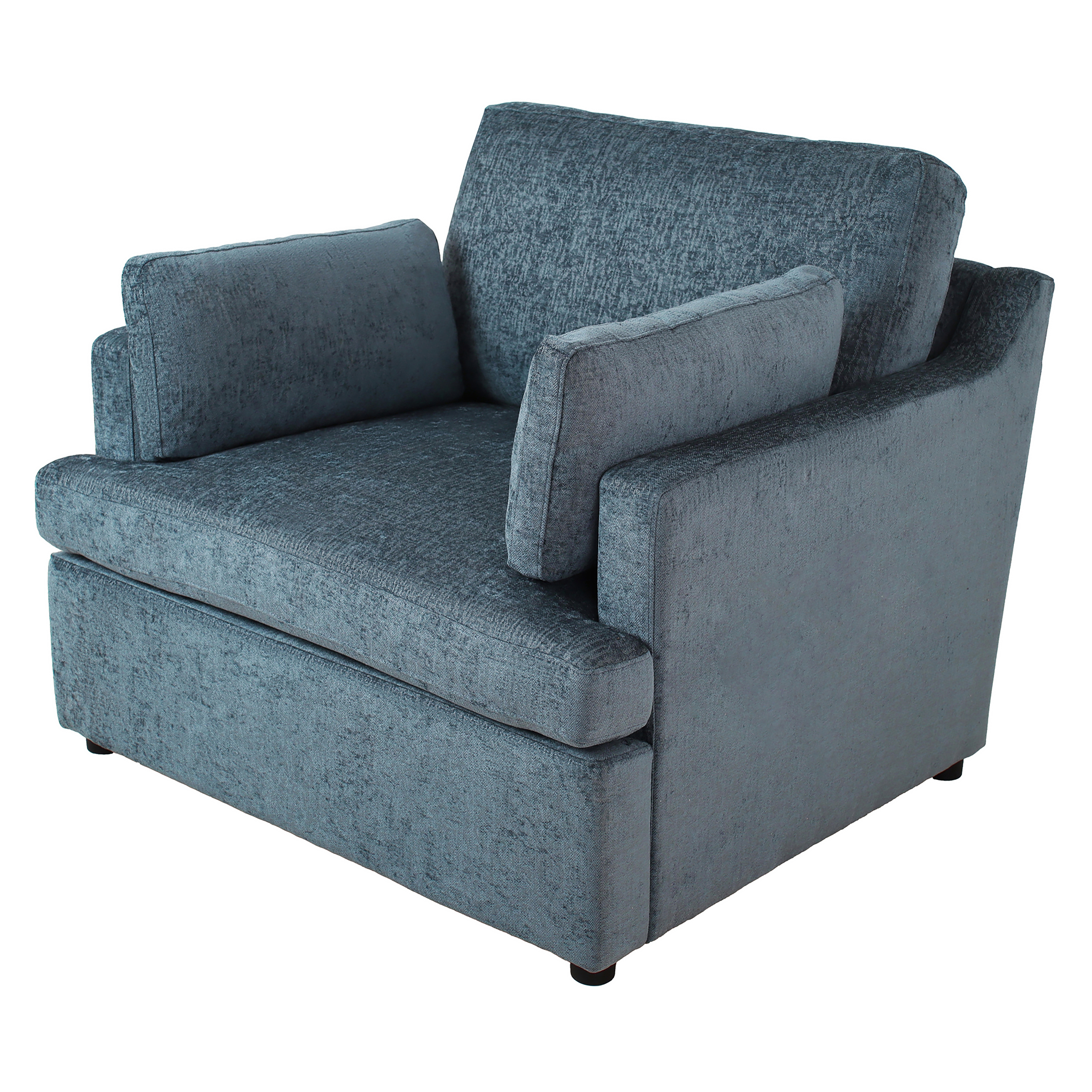 Euroco Oversized Accent Chair, 37" Wide Armchair with 2 Throw Pillow and Deep Seat,Upholstered Modern Lounge Chair,Comfy Reading Chair for Living Room, Bedroom,Blue