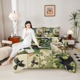 thumbnail image 4 of Homewish Hunting and Fishing Full Size Comforter Sets, Jungle Deer Bird Animal Bedding Comforter Set, Retro Green Camouflage Reversible Bedding Sets, Microfiber Bedroom Decor, 3-Piece, 4 of 8