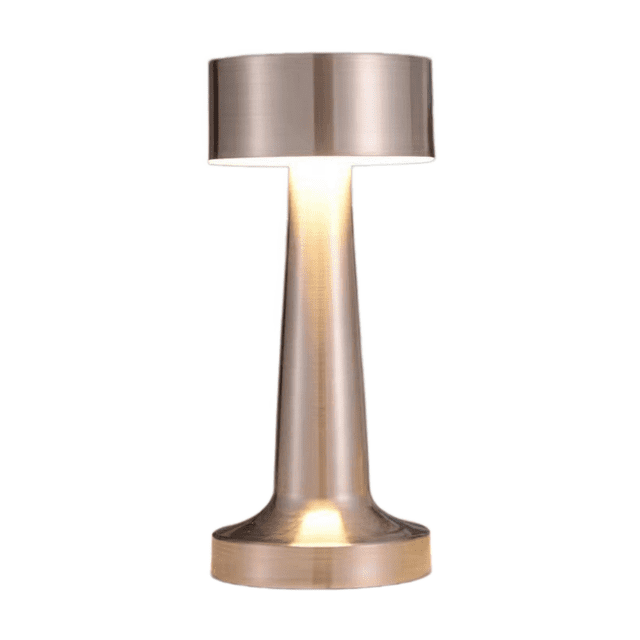 Amorosa Lámpara LED Mesa Recargable USB, Luz Táctil 3 Colores, Portátil Metálica para Hogar y Restaurante