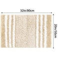 thumbnail image 5 of Unique Bargains 2 Pcs Microfiber Fluffy Striped Bath Rugs Non-Slip Absorbent Floor Mat Beige 20" x 32"/16" x 24", 5 of 6