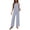 Light Blue, variant on Women's Trousers Suit Vertical Striped Matching 2 Piece Outfits, Square Neck Sleeveless Cami Top And High Waist Wide Leg Pants, Women Summer Casual Lounge Beach Travel Holiday Wear, Black L