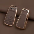 thumbnail image 3 of Key Case Holder Protector with Keychain for Audi A4 Q7 Q5 TT A5 SQ5 R8 S5 Upper Leather Soft TPU Key Fob Cover, 3 of 9