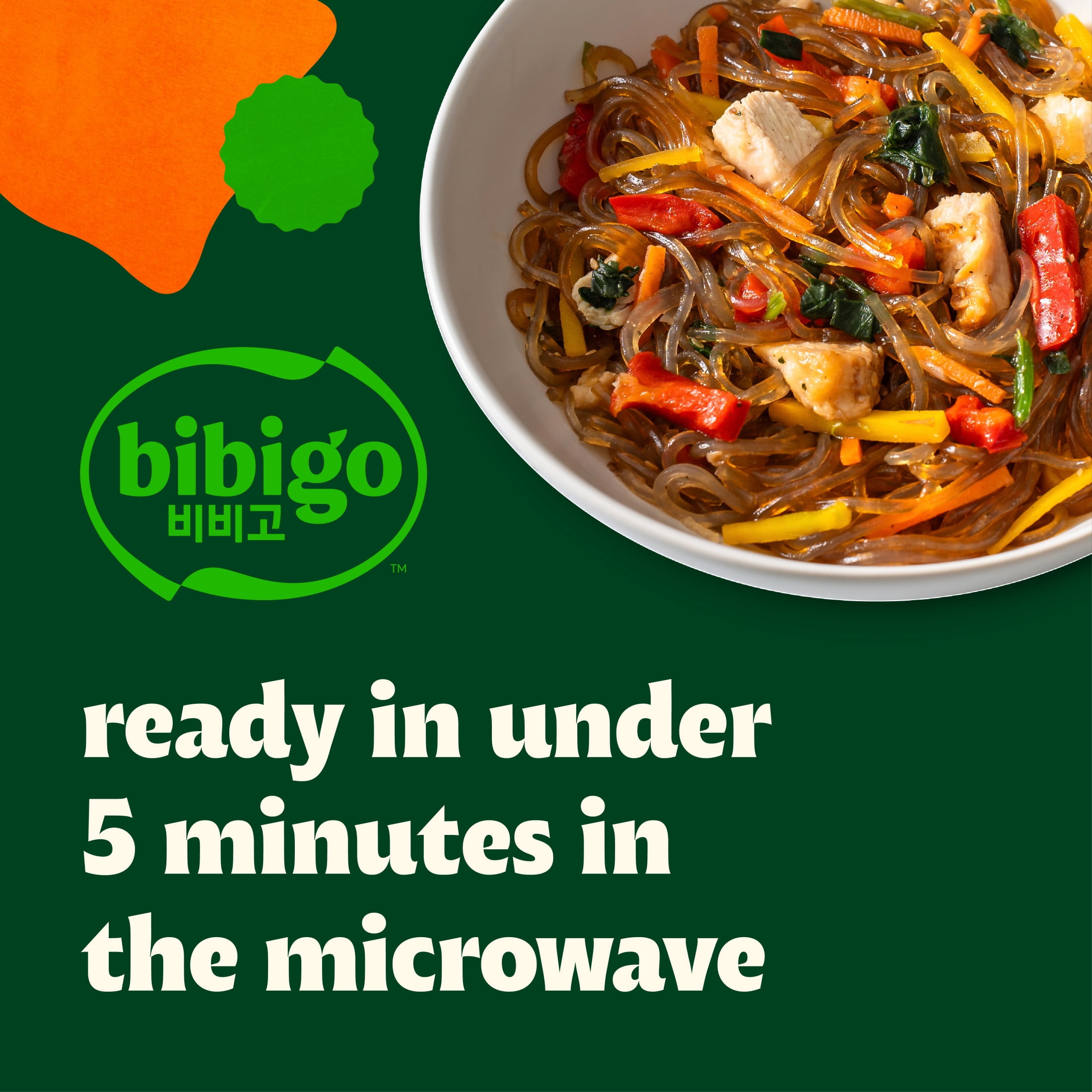 Bibigo Frozen Chicken & Vegetable Japchae Noodles, 10.0 oz