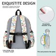 thumbnail image 5 of Dinosaur and Flower White Pattern Backpack for School, Cute School Bag with Adjustable Shoulder Straps and Padded Back, 13.4"x11"x4.7", 5 of 5