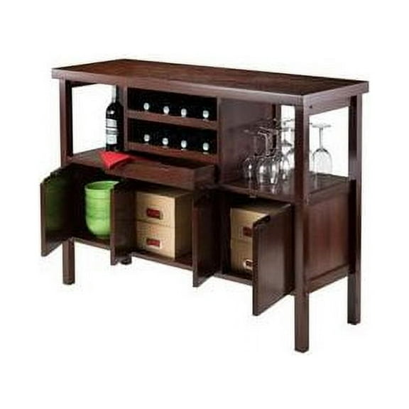 Winsome Wood Diego Buffet Display Cabinet, Sideboard, Walnut Finish